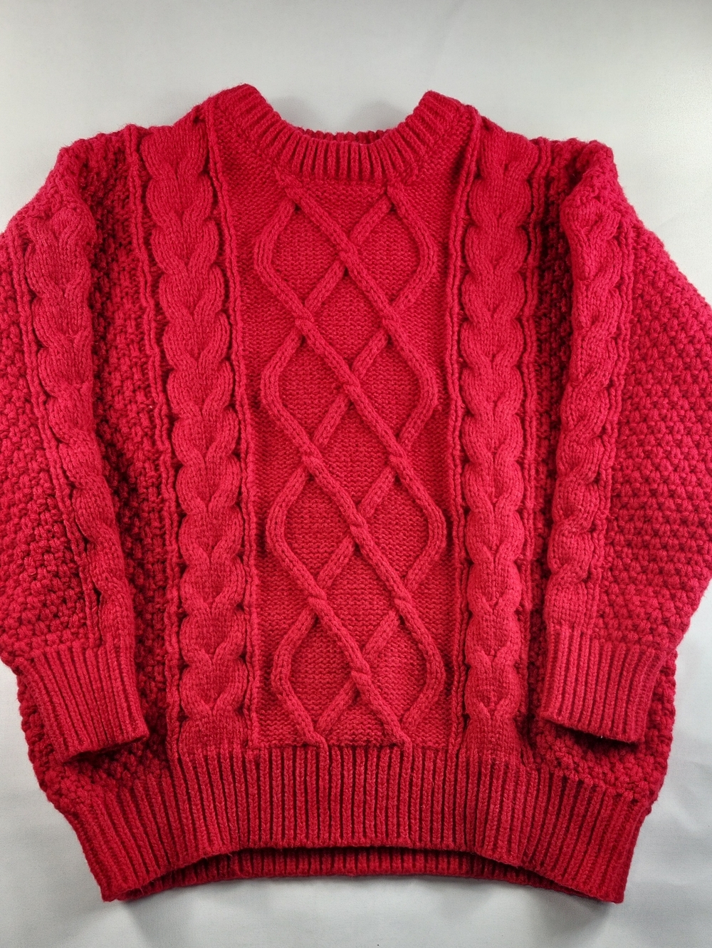 Red Fisherman Wool Blend Crewneck Sweater
